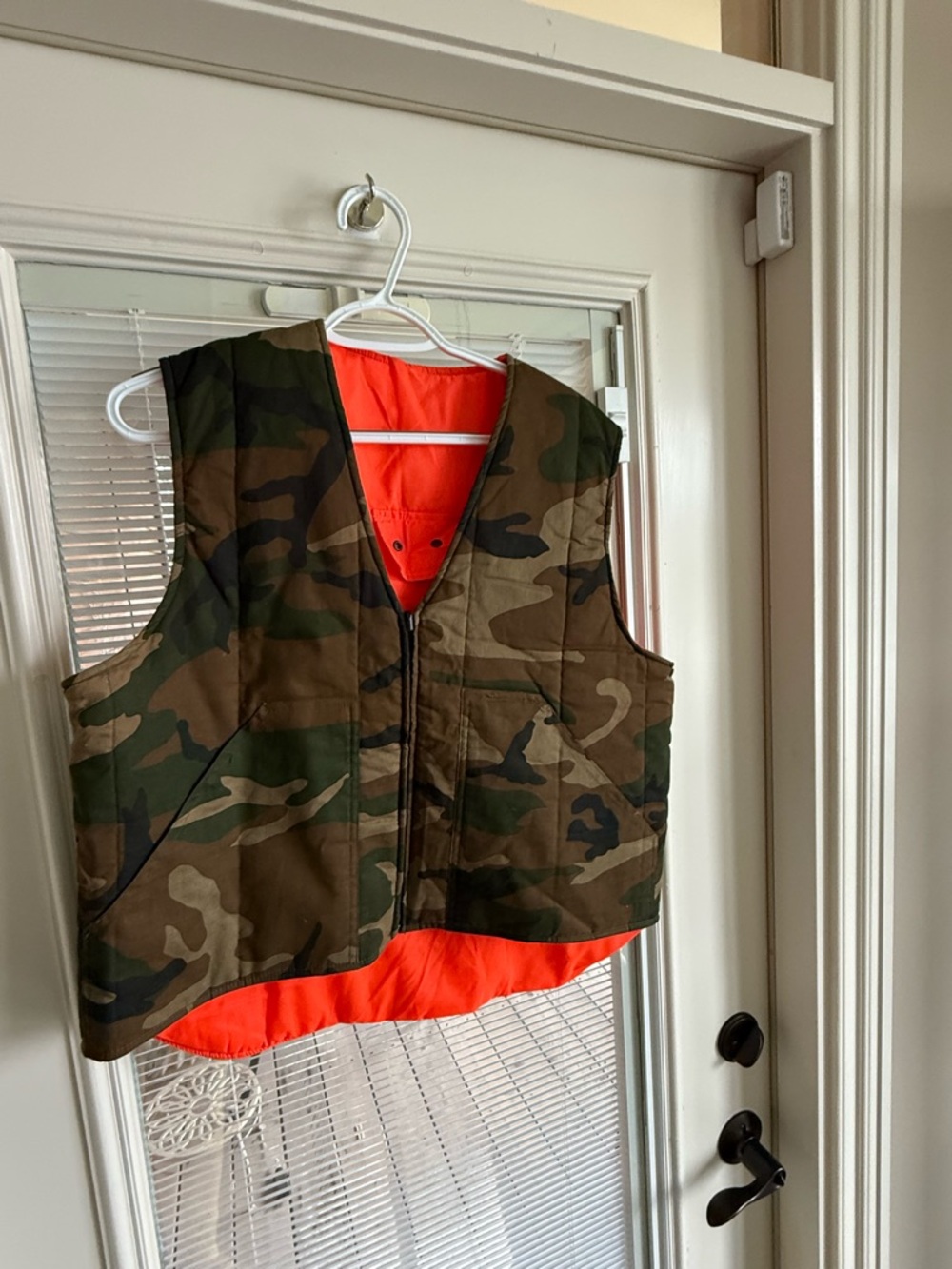 Camo Reversible Vest with Orange Lining